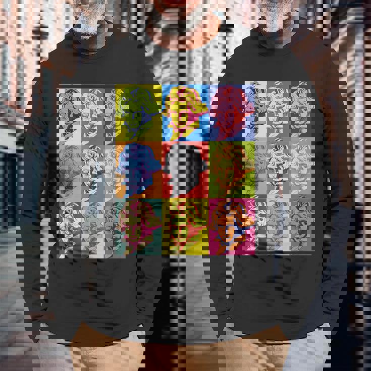 ポップアートクラシック音楽 音楽家 ベートーヴェン ヴァイオリン ピアノ チェロ 練習 音楽好き おもしろ デザイン 長袖Tシャツ 高齢者への贈り物