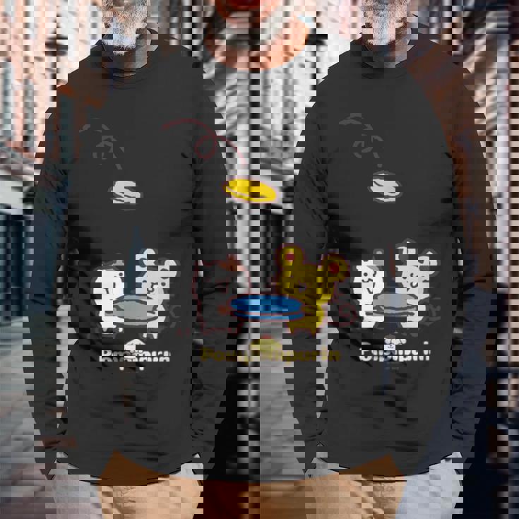 ポムポムプリン マフィン＆スコーン 長袖Tシャツ 高齢者への贈り物