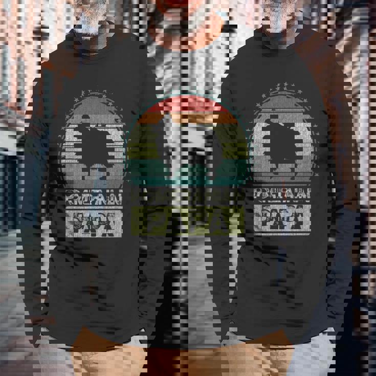 ポメラニアン・パパ 父の日 ポム 長袖Tシャツ 高齢者への贈り物