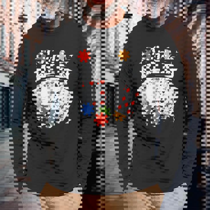 ポーカー 私はオールイン 長袖Tシャツ 高齢者への贈り物