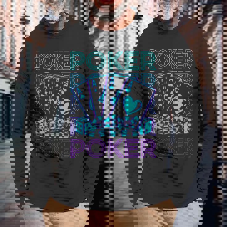 ポーカーレトロ 長袖Tシャツ 高齢者への贈り物