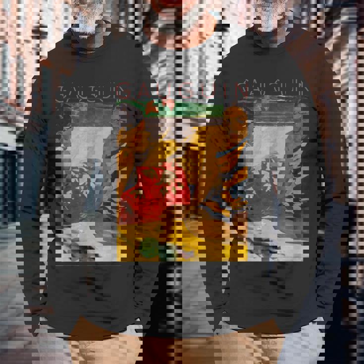 ポールゴーギャン-パラウアピ-どのようなニュース 長袖Tシャツ 高齢者への贈り物