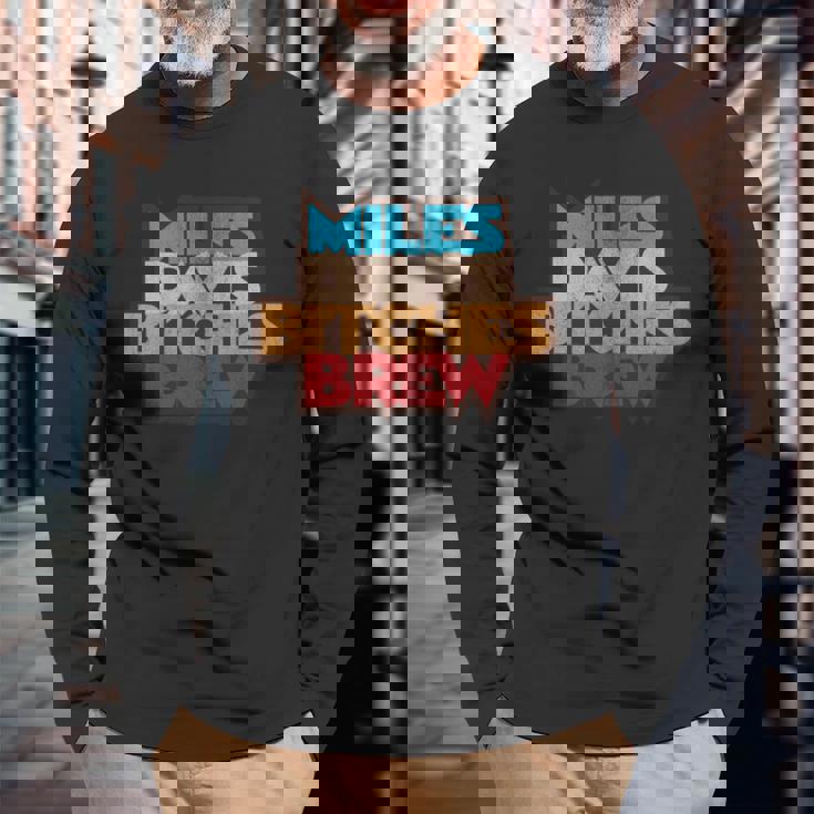マイルス・デイビス・ビッチズ・ブリュー・ディストレストッド 長袖tシャツ 長袖Tシャツ 高齢者への贈り物