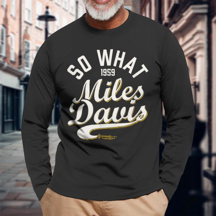 マイルス・デイヴィスo What Collegiatecript 1959 長袖Tシャツ 高齢者への贈り物