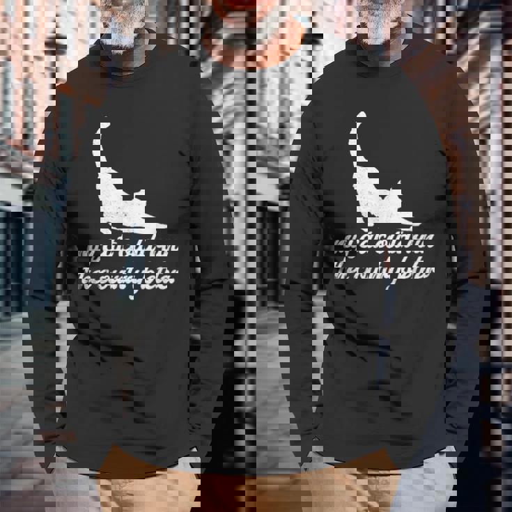 マイ・キャット・キャット・ザ・カントリー・ベター・キャッツ・アゲインスト・キャット・アメリカ 長袖Tシャツ 高齢者への贈り物