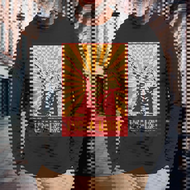 マスク付きレスラー – ルチャリブレ メキシカンレスリング 長袖Tシャツ 高齢者への贈り物