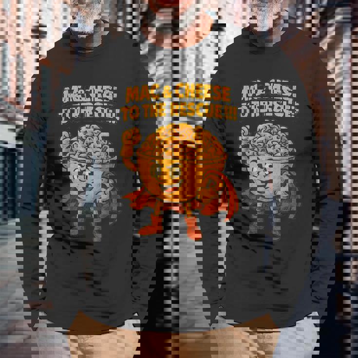 マック＆チーズ・トゥ・ザ・レスキュー！！！ 長袖Tシャツ 高齢者への贈り物