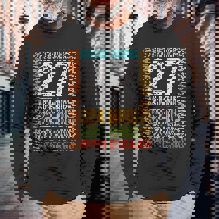 マホガニー結婚記念日、結婚27年プレゼント 長袖Tシャツ 高齢者への贈り物