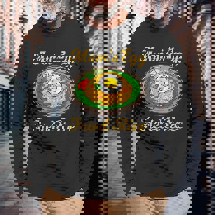 ママの卵 チャーハン目玉焼き 長袖Tシャツ 高齢者への贈り物