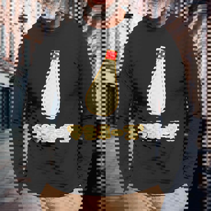 マヨネーズ【マヨラー】ご飯タイム【変なtシャツ屋さん】面白い ポップ デザイン 長袖Tシャツ 高齢者への贈り物