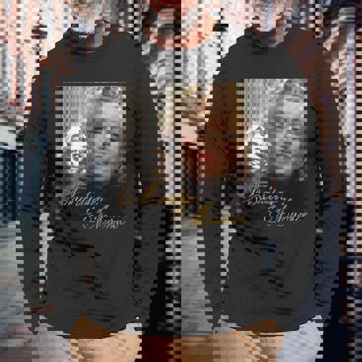 マリリンモンロー_004 長袖Tシャツ 高齢者への贈り物