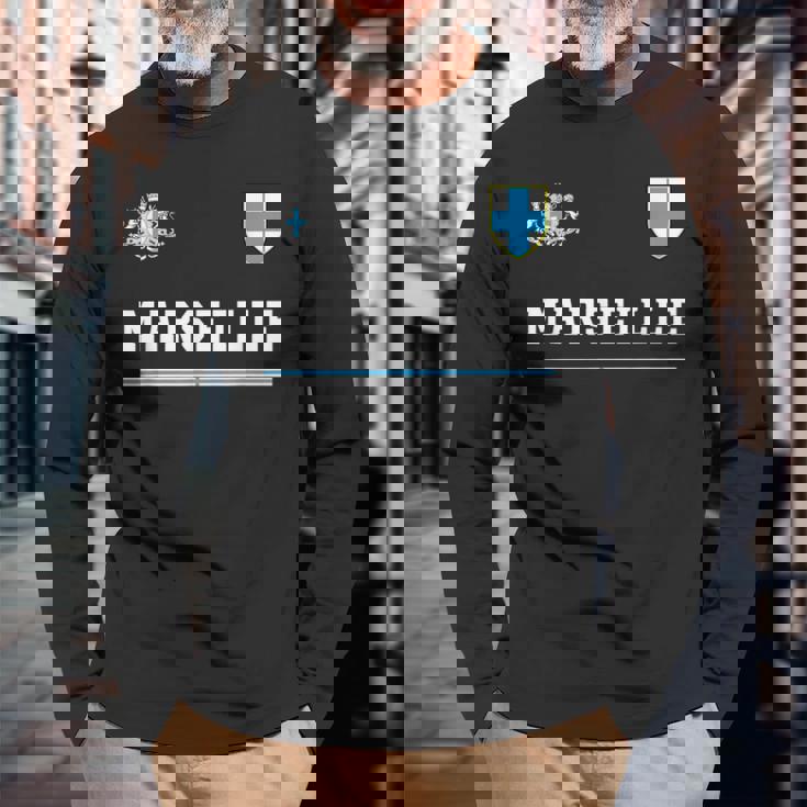 マルセイユ スポーツサッカージャージ フラッグ フットボール 長袖Tシャツ 高齢者への贈り物