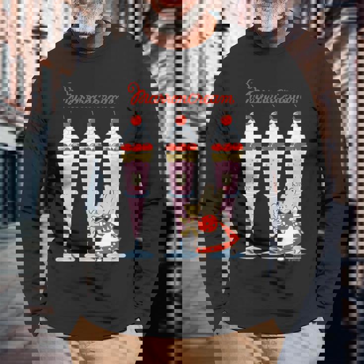 マロンクリーム パフェ 長袖Tシャツ 高齢者への贈り物