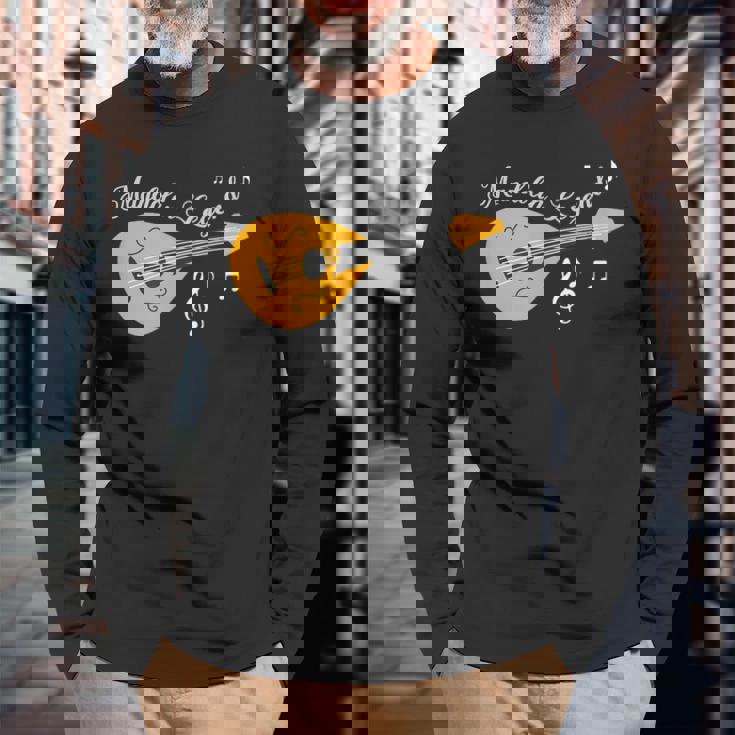 マンドリンレジェンド マンドリンプレイヤー ミュージシャン 長袖Tシャツ 高齢者への贈り物