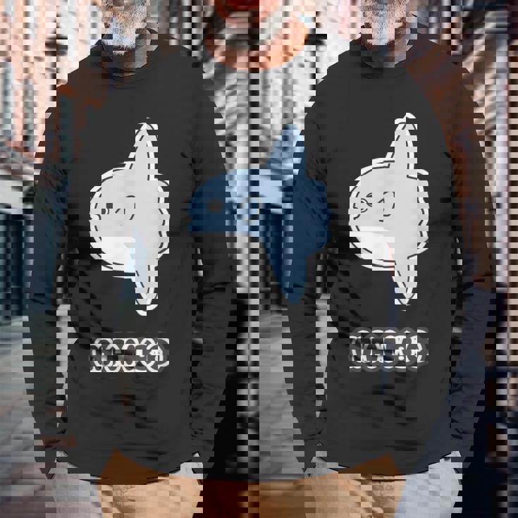 マンボウ Manbo【どうぶつフレンズ】魚 ゆるくて かわいい キャラクター イラスト 長袖Tシャツ 高齢者への贈り物