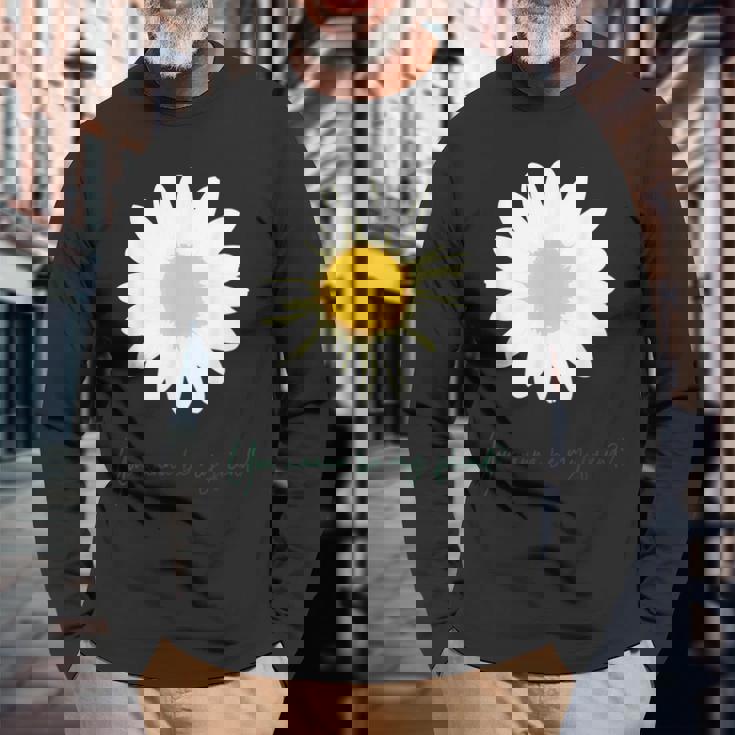 マーガレット デザイン フレンド 長袖Tシャツ 高齢者への贈り物