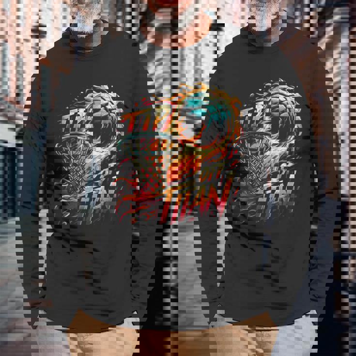 マーチ カレッジ バスケットボール トーナメント ティップオフ タイタン B-ボール 長袖Tシャツ 高齢者への贈り物