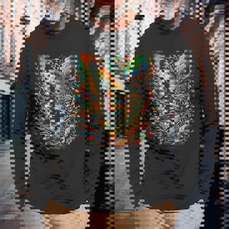 マーチ カレッジ バスケットボール レトロ ブラケット バスター ボス Bボール 長袖Tシャツ 高齢者への贈り物