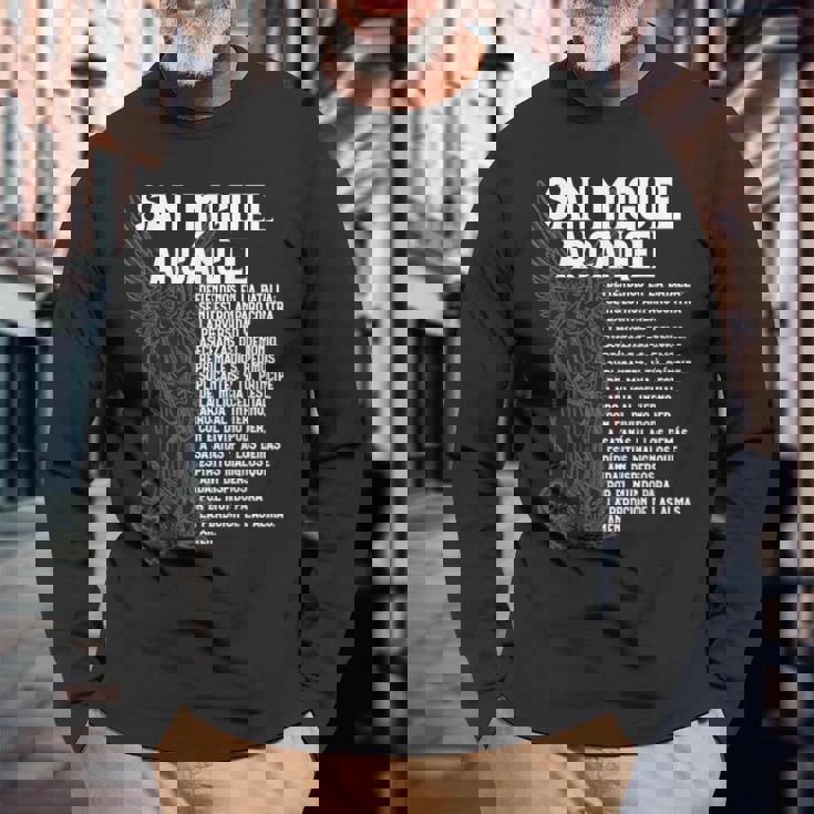 ミゲル アルケランジェル オラリオン サン・セント・マイケル スペイン語 エスパノール 長袖Tシャツ 高齢者への贈り物
