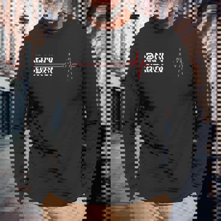 ミシガン州バートン州 出産 地 故郷 長袖Tシャツ 高齢者への贈り物