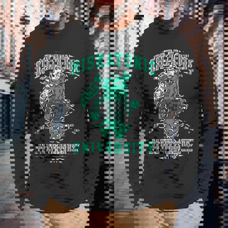 ミスカトニック大学 クトゥルフ 不気味なかわいいモンスター 長袖Tシャツ 高齢者への贈り物