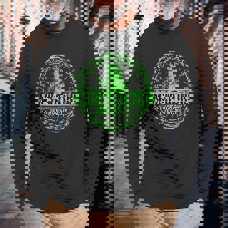 ミスカトニック大学ロゴ ホラー文学 長袖Tシャツ 高齢者への贈り物