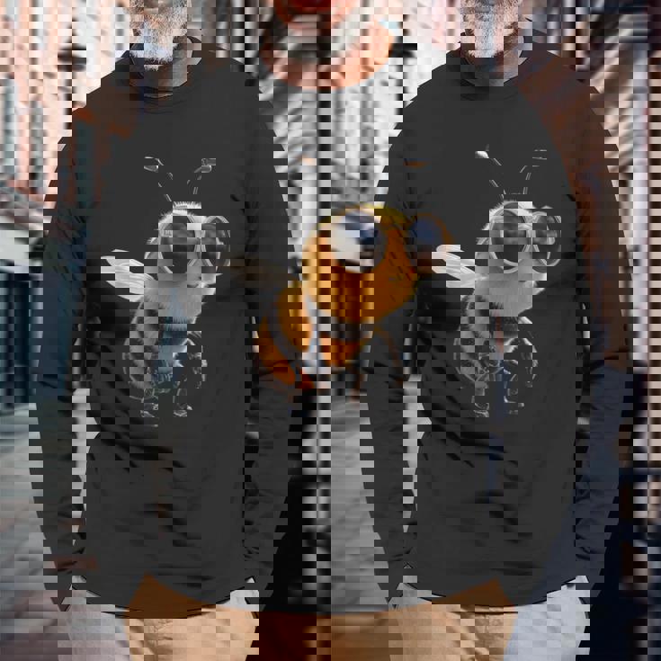 ミツバチのモチーフ養蜂家養蜂家ミツバチお父さん甘い蜂 長袖Tシャツ 高齢者への贈り物