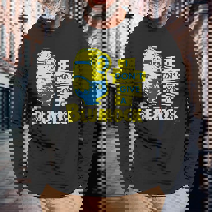 ミニオン I Don't Give A Blumock 長袖Tシャツ 高齢者への贈り物