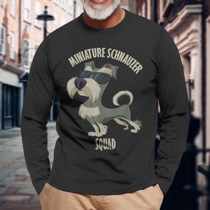 ミニチュアシュナウザー隊 I Dog Lover I ミニチュアシュナウザー 長袖Tシャツ 高齢者への贈り物