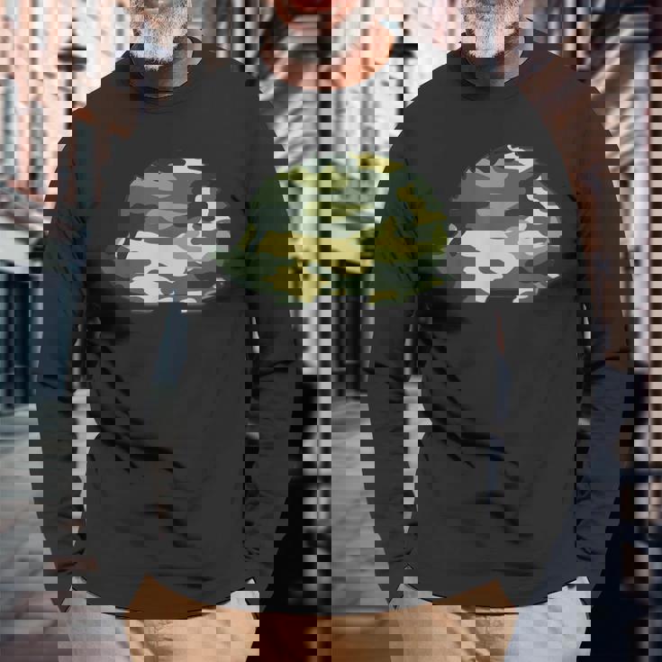ミリタリー ハリネズミ 迷彩柄 メンズ プリント Us Rodenteteran ギフト 長袖Tシャツ 高齢者への贈り物