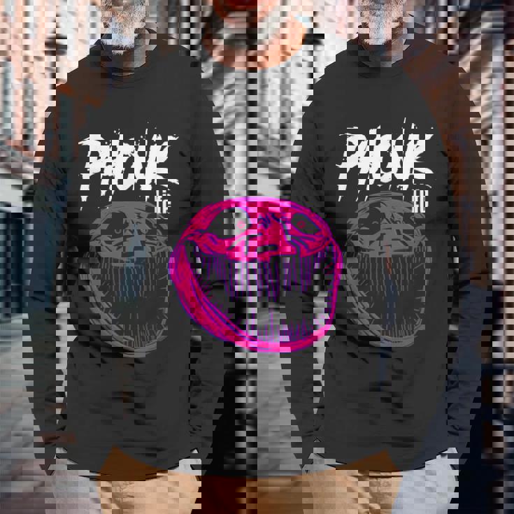 ミーム 怖いトロール シグマフォンク 長袖Tシャツ 高齢者への贈り物