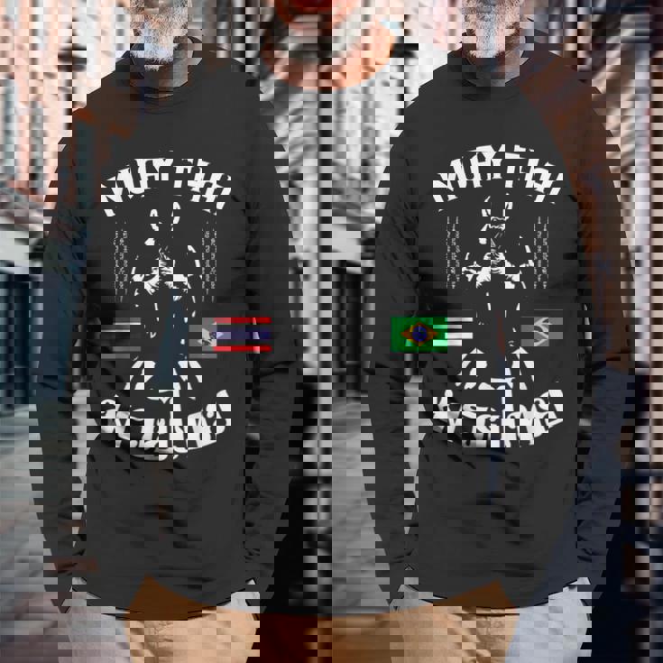 ムエタイ ブラジル ブラジル 格闘技 タイ 長袖Tシャツ 高齢者への贈り物