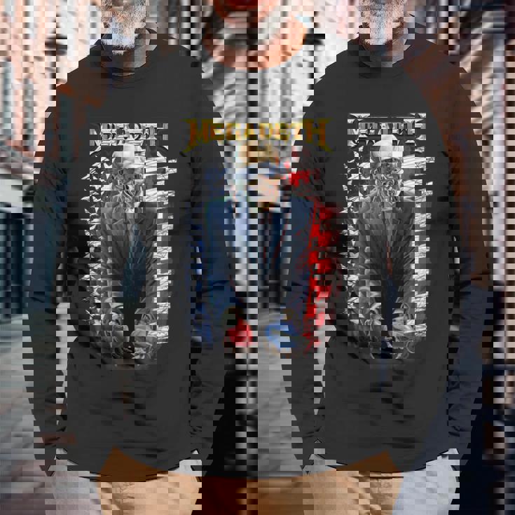 メガデス 振るう手榴弾 長袖Tシャツ 高齢者への贈り物