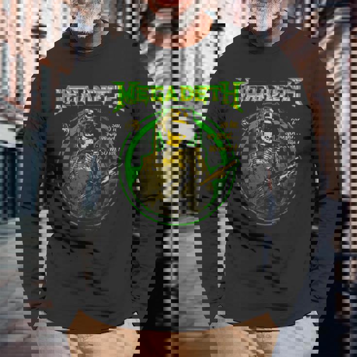 メガデス -O Faro Goodo Whatoldier 長袖Tシャツ 高齢者への贈り物