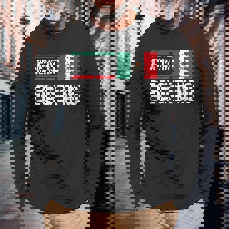 メキシコ ボクシング メキシコ国旗 ジム スパーリング アマチュアスポーツ 長袖Tシャツ 高齢者への贈り物