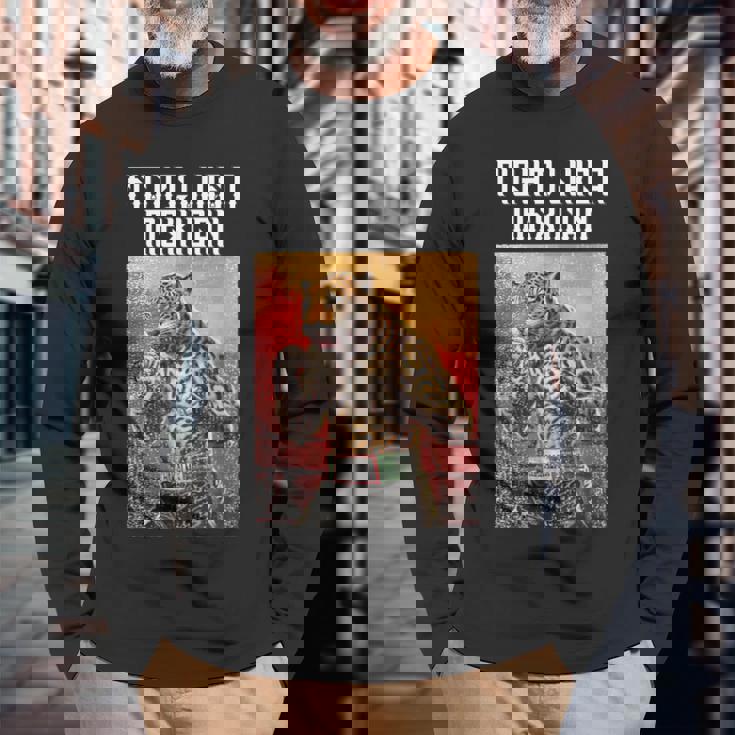 メキシコジャガーのように戦う メキシカンボクシング 長袖Tシャツ 高齢者への贈り物