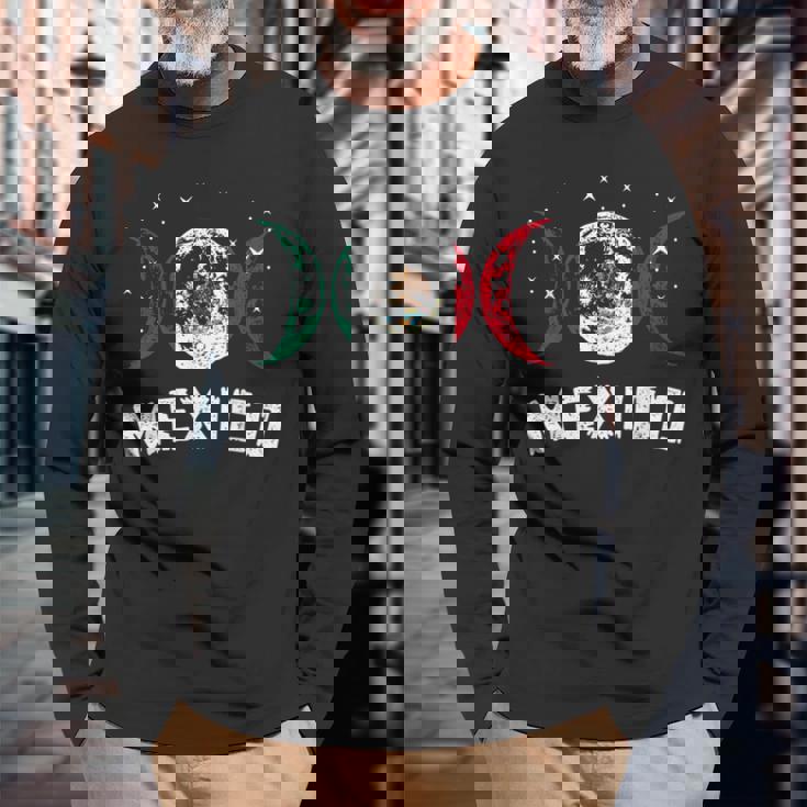 メキシコ国旗 ラブ メキシコ 長袖Tシャツ 高齢者への贈り物