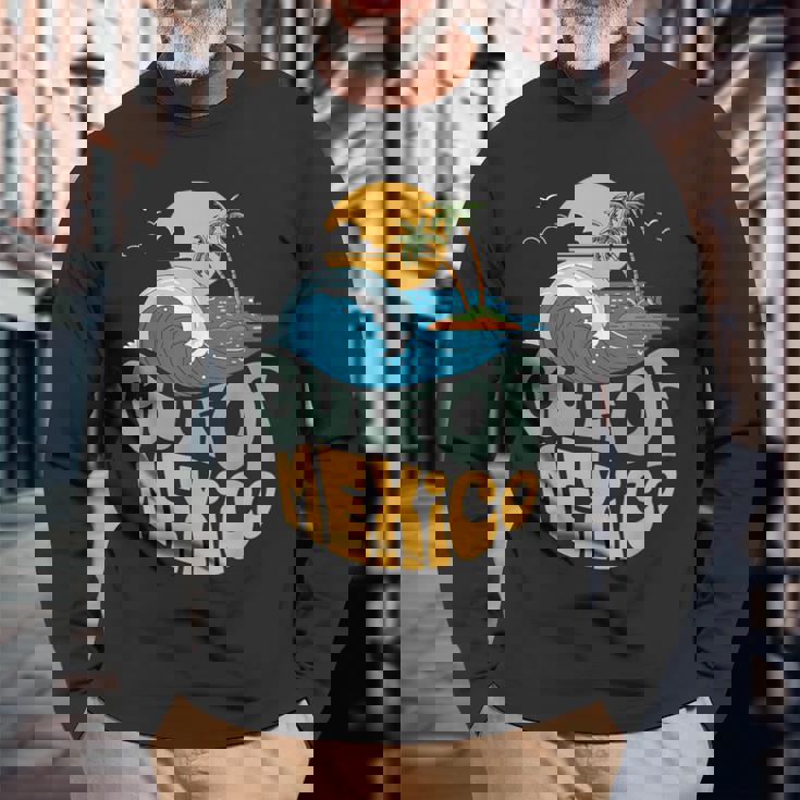 メキシコ湾 1550 レトロ ビーチ ゴルフォ・デ・メキシコ メンズ レディース 長袖Tシャツ 高齢者への贈り物