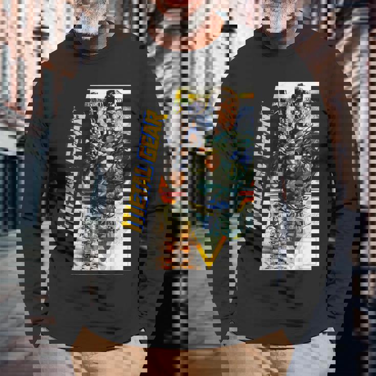 メタルギアボックス アート タクティカル スパイ活動 レトロゲーマー 長袖Tシャツ 高齢者への贈り物