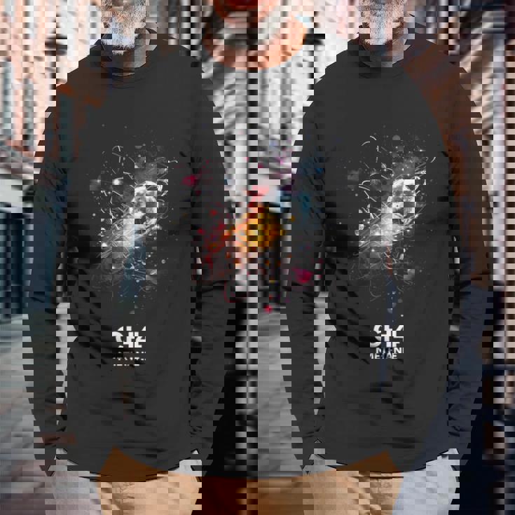 メタン 分子 化学 科学 科学 化学 愛 長袖Tシャツ 高齢者への贈り物