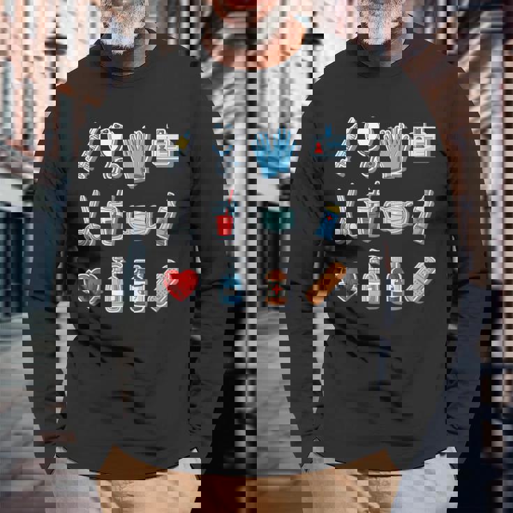 メディカル マッチング ナース 医師 医療スタッフ 長袖Tシャツ 高齢者への贈り物