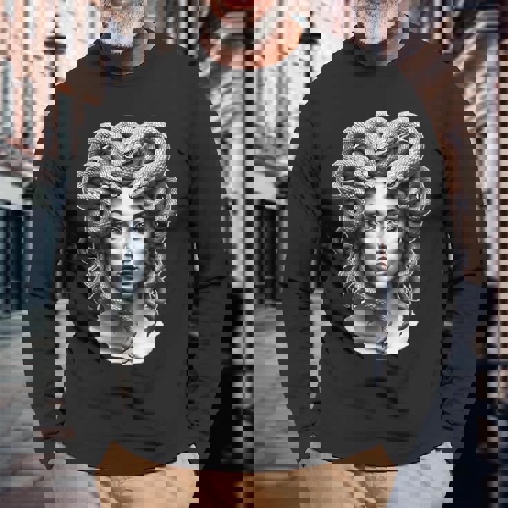 メデューサギリシャ神話 長袖Tシャツ 高齢者への贈り物