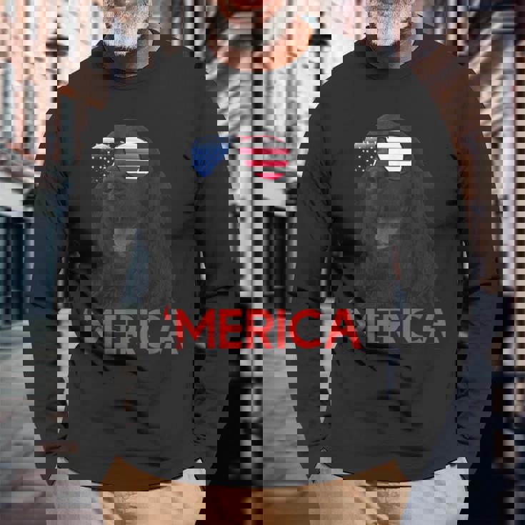 メリカ Englsh Cockerspaniel アメリカ国旗 7月4日 長袖Tシャツ 高齢者への贈り物