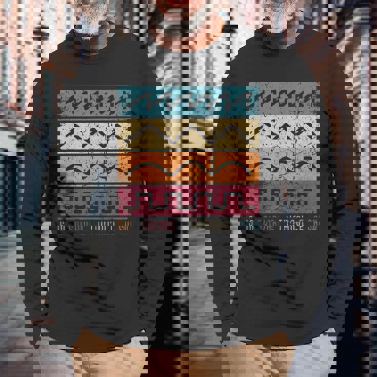 モジュラー シンセサイザー テクノ ビンテージ アナログ 波形 長袖Tシャツ 高齢者への贈り物