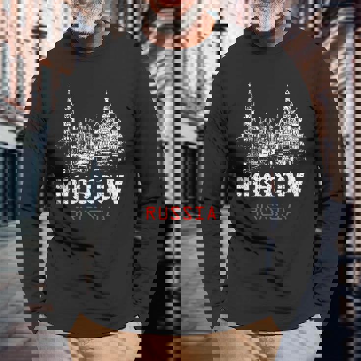 モスクワ ロシア 長袖Tシャツ 高齢者への贈り物