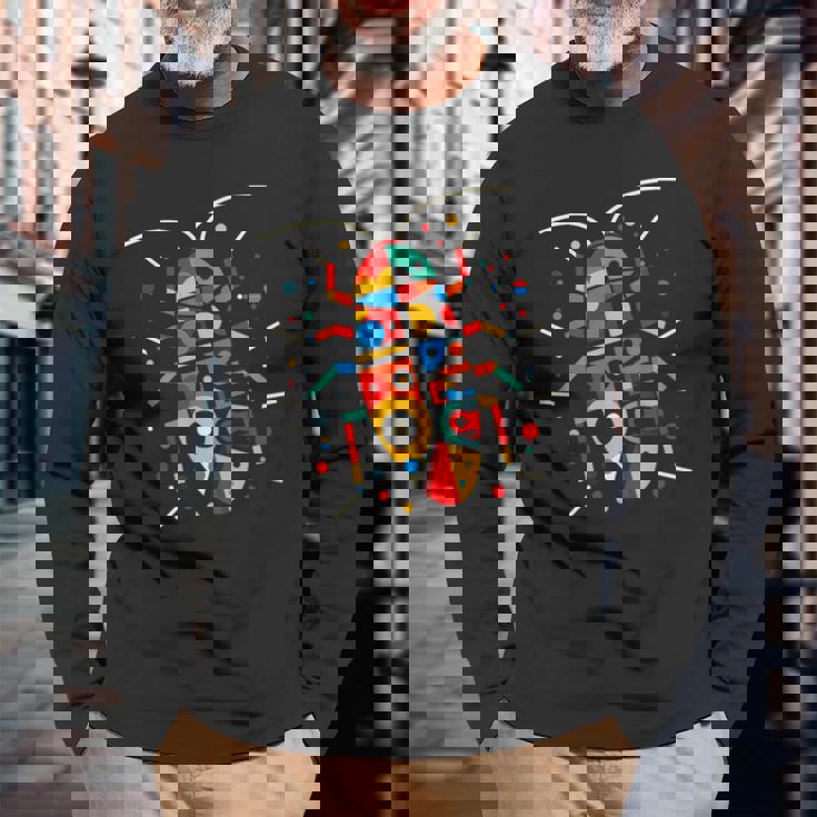 モダン 幾何学的 ミニマリズム イラスト ゴキブリ グラフィック 長袖Tシャツ 高齢者への贈り物