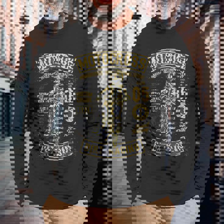 モトクロス ダートレーシング オートバイ ダートバイク 長袖Tシャツ 高齢者への贈り物