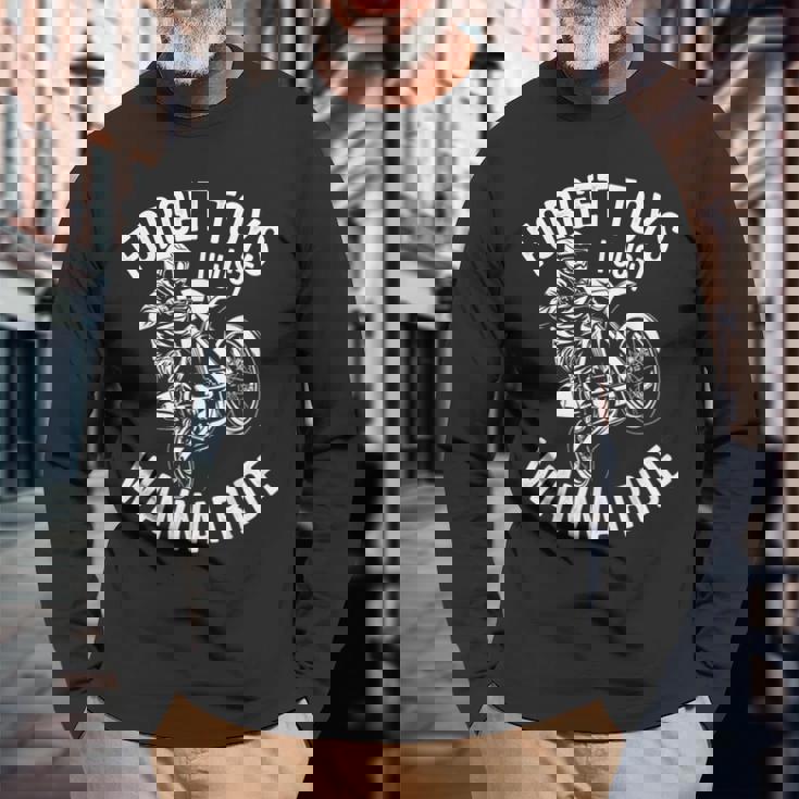 モトクロス ライダー ダートバイク ヘルメット Forget Toys I Just Wanna 長袖Tシャツ 高齢者への贈り物