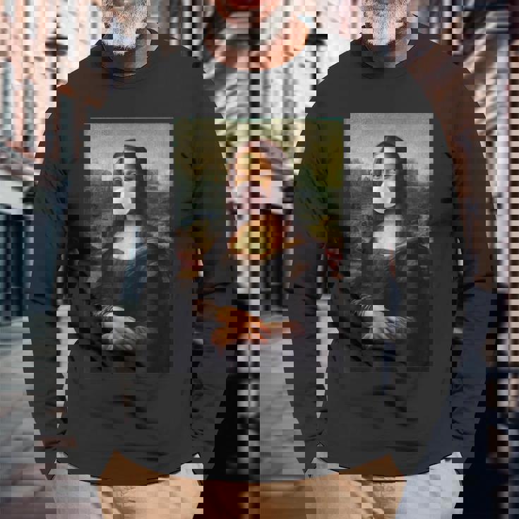 モナリザ チューインガム レオナルド・ダ・ヴィンチ 長袖Tシャツ 高齢者への贈り物