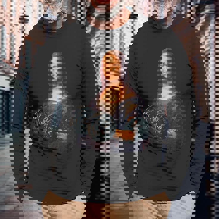 モナリザ 面白いtシャツ ジム 筋トレ ダイエット メンズ おもしろ 面白い 服 おもしろグッズ ネタ 長袖Tシャツ 高齢者への贈り物